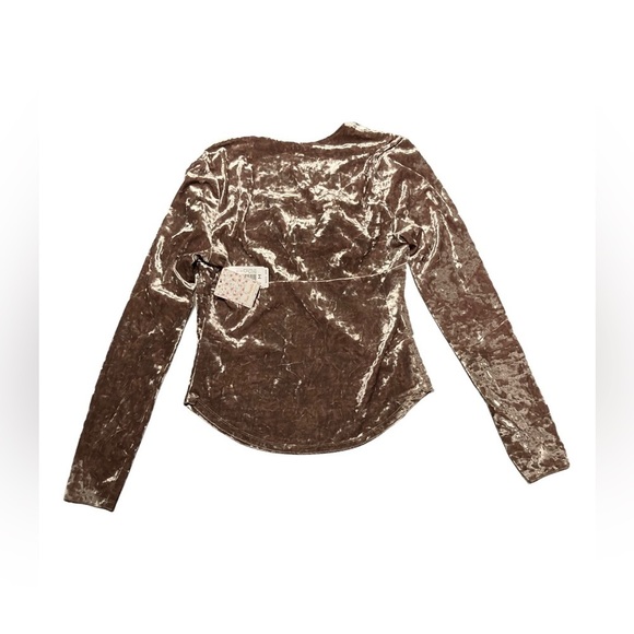Nwt Free People - Women’s Crushed Velvet Long Sleeve Top - Picture 5 of 7